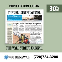 WSJ Print Edition Subscription for One Year with a 30% Discount