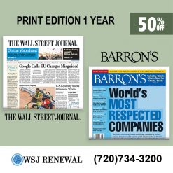 WSJ Newspaper and Barron's Print Subscription